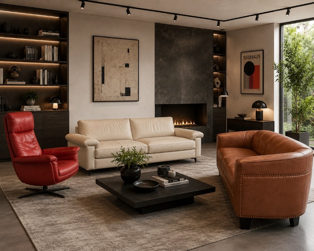 Zithoek, ook in onderdelen. FSM, Ligne Roset en Wittmann, Ophalen, Zo goed als nieuw, Leer, Modern Chique Tijdloos Klassiek Topkwaliteit