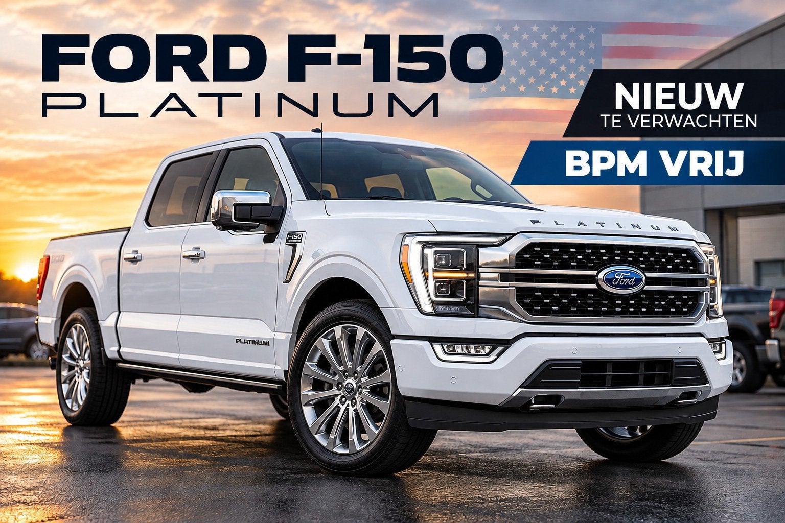 Ford USA F-150 3.5 V6 Ecoboost Platinum Crew Cab 4x4 Geheel, Auto's, Dealer onderhouden, Gebruikt, F-150, Wit