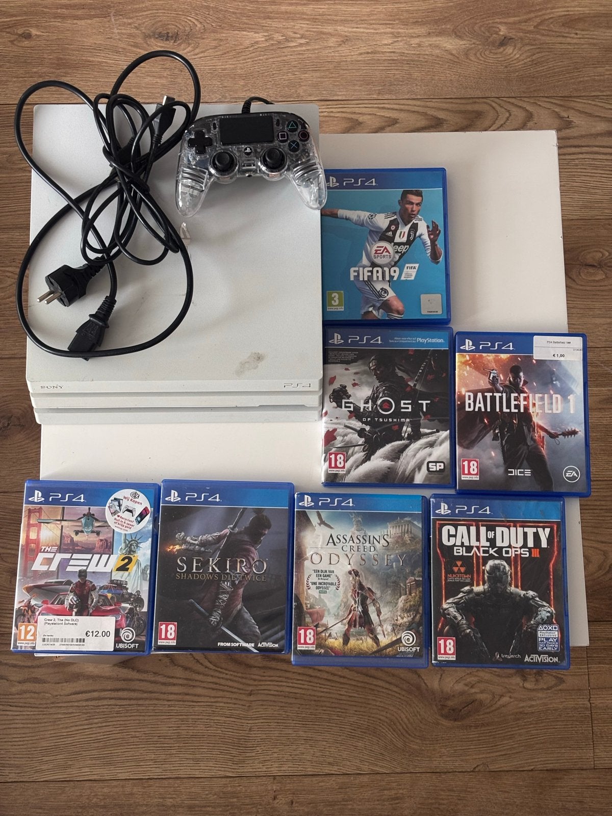 Witte PS4 Pro met controller en 6 games, Ophalen, 1 TB, Met 1 controller, Pro