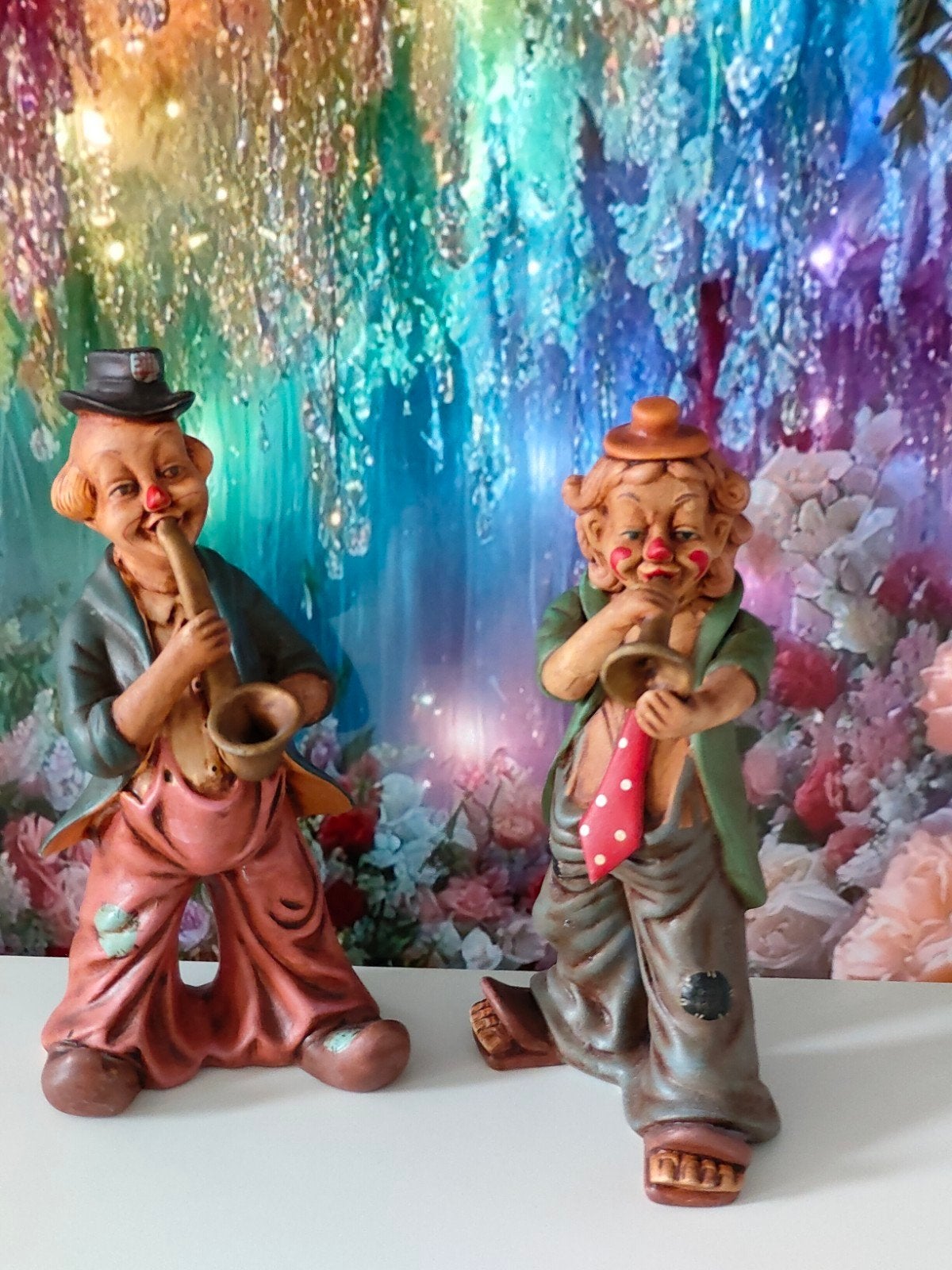 Twee mooie clownbeelden. 22cm, Ophalen of Verzenden