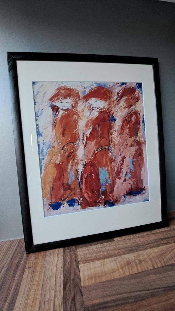Annemiki Bok - Ingelijste Kunstprint 'Drie Monniken', Ophalen of Verzenden