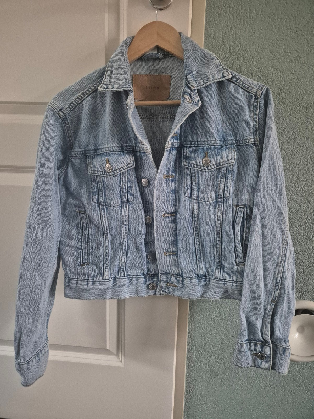 spijkerjasje maat xs, Blauw, Ophalen of Verzenden, Zo goed als nieuw, Maat 34 (XS) of kleiner