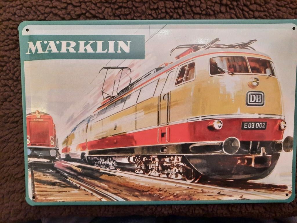 Metalen wandbord Märklin TEE locomotief, Ophalen of Verzenden