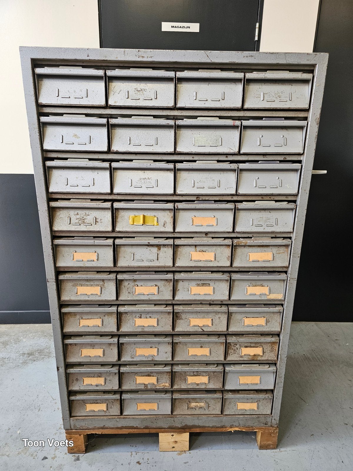 ladekast Vintage industrieel metaal, Huis en Inrichting, Kasten | Ladekasten, Ophalen, 5 laden of meer, 100 tot 150 cm, 50 tot 100 cm