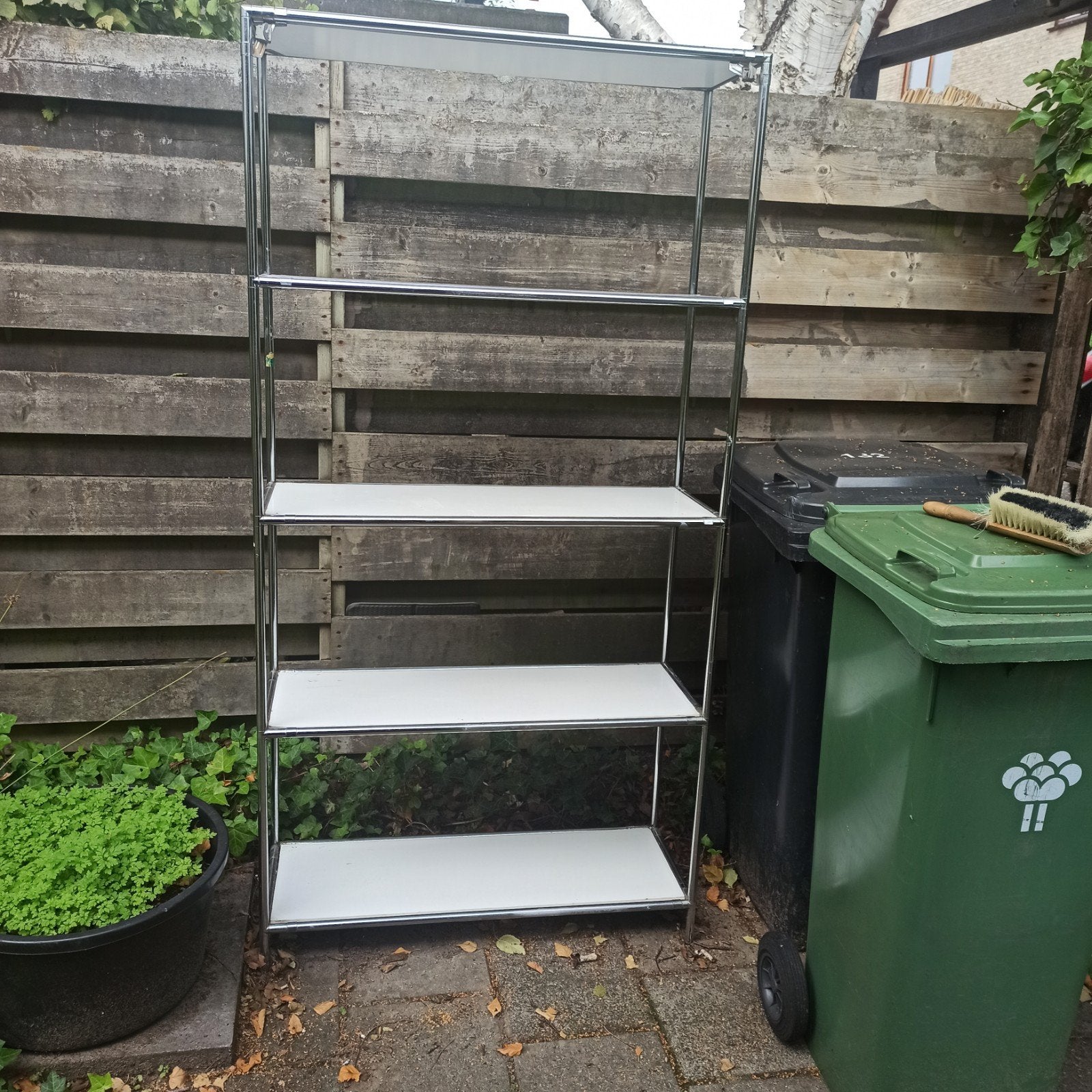 Stellingrek met 5 spaanplaat planken - 90x180x33cm, Ophalen, Gebruikt