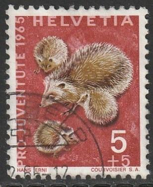 Zwitserland 1965 826 Pro Juventute Egel, Gest, Postzegels en Munten, Ophalen of Verzenden, Gestempeld