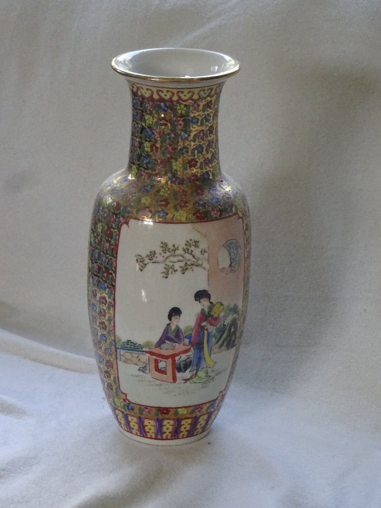 Chinese porceleine vaas, Gebruikt, Ophalen of Verzenden, 36 cm, Steen/keramiek
