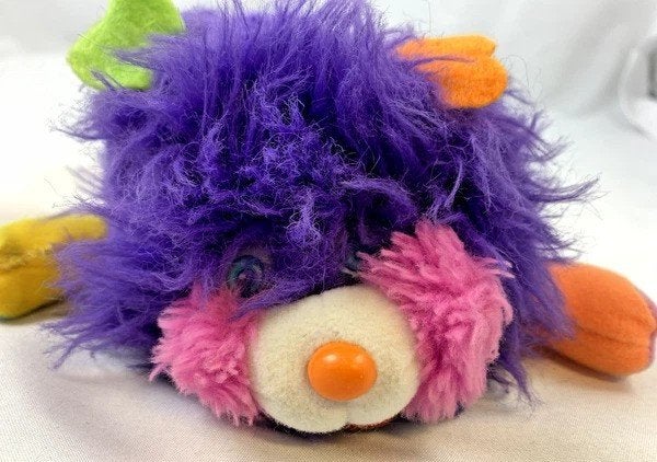 Mattel Puffling Popples paars vintage 1986 pluche knuffel G1, Overige merken, Overige typen, Zo goed als nieuw, Middelgroot (20 tot 80 cm)