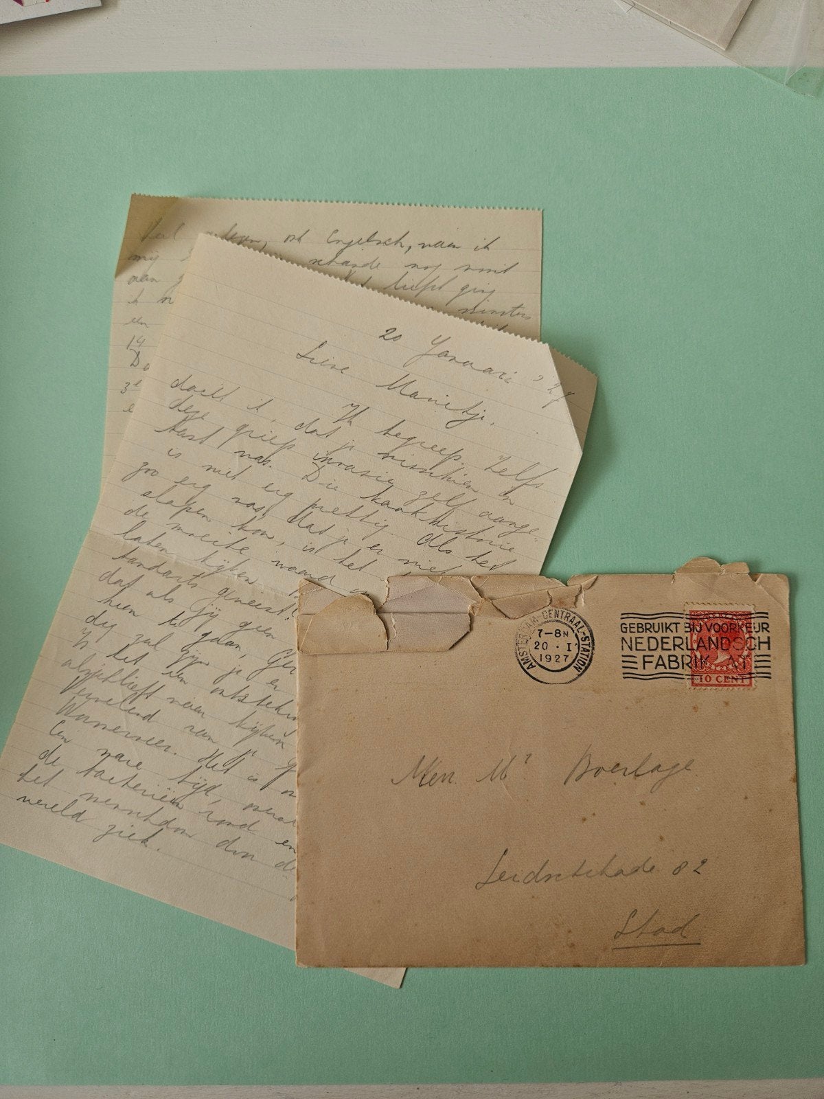 83) brief 1927, Ophalen of Verzenden, Brief