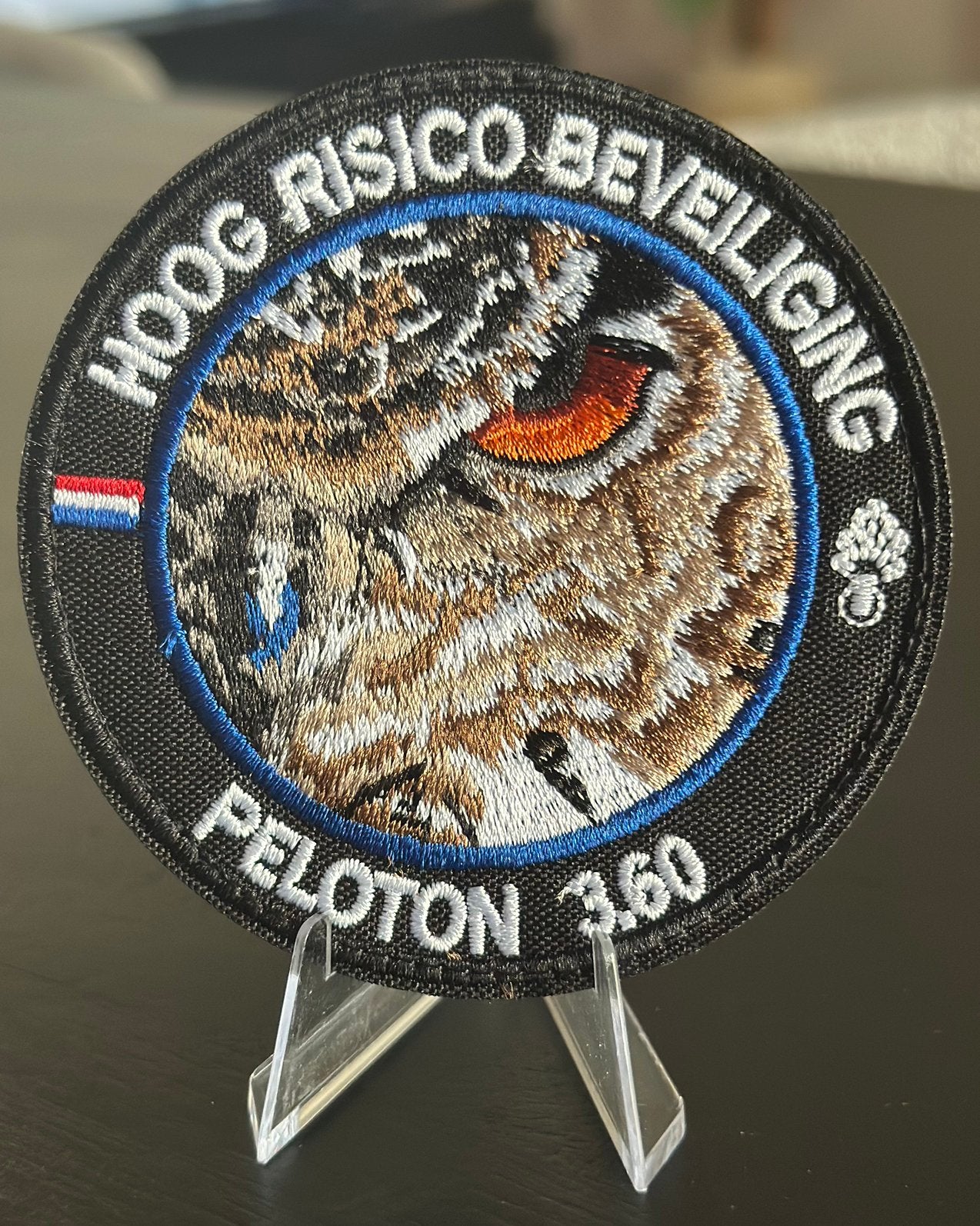 Koninklijke Marechaussee Patch Hoog Risico Beveiliging, Ophalen of Verzenden, Marechaussee, Embleem of Badge