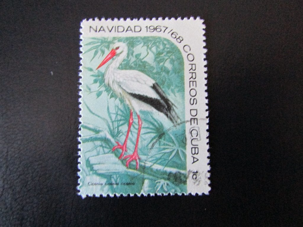 Postzegel Vogel: Ooievaar uit Cuba, Ophalen of Verzenden, Gestempeld, Dier of Natuur