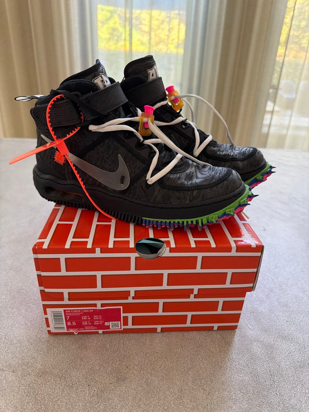 Nike Air Force 1 Mid SP x Off-White - Maat 40, Ophalen of Verzenden, Nieuw, Zwart, Sneakers of Gympen