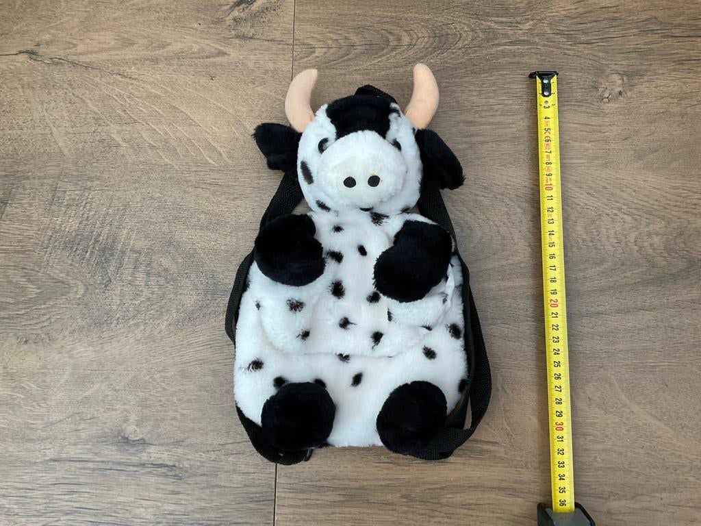 Zgan gebruikte, niet kapot, koe knuffel rugzak schooltas, Ophalen, Zo goed als nieuw, Rugtas