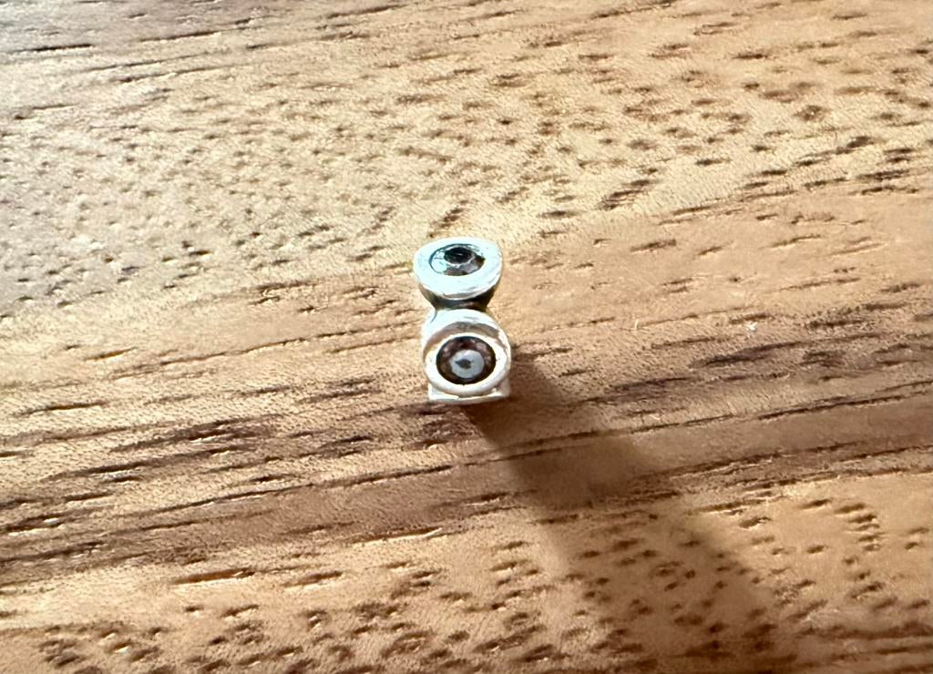 Pandora zilvere bedel / charm met strass steentjes., Pandora, Ophalen of Verzenden, Zo goed als nieuw, 1 bedel