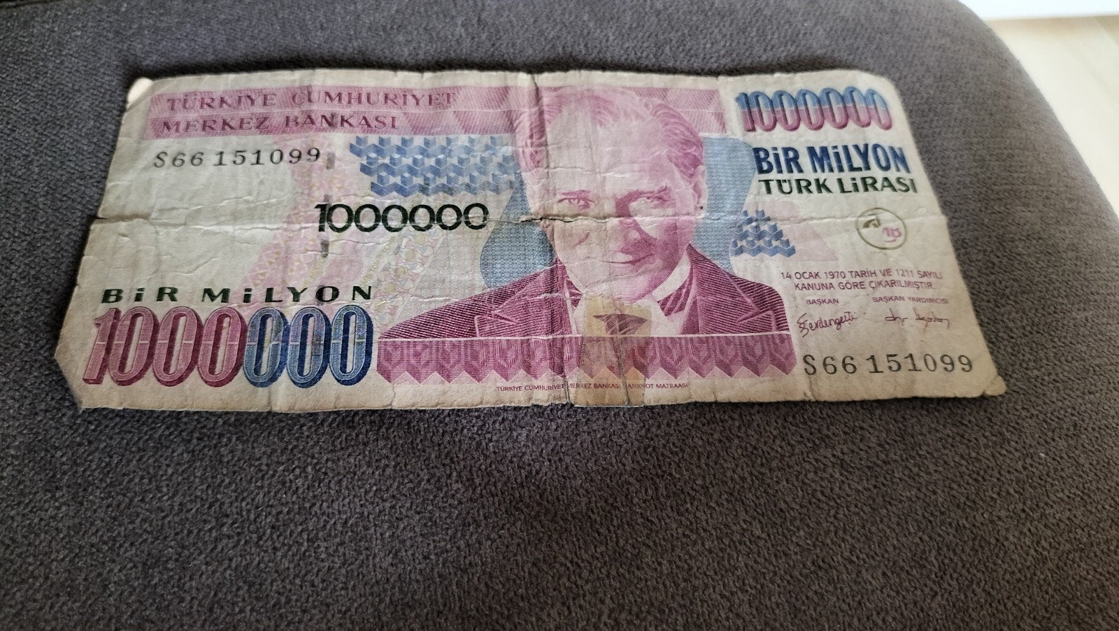 Turkse Lira 1 Miljoen biljet - Zeldzaam verzamelobject, Postzegels en Munten, Bankbiljetten | Europa | Eurobiljetten, Ophalen of Verzenden
