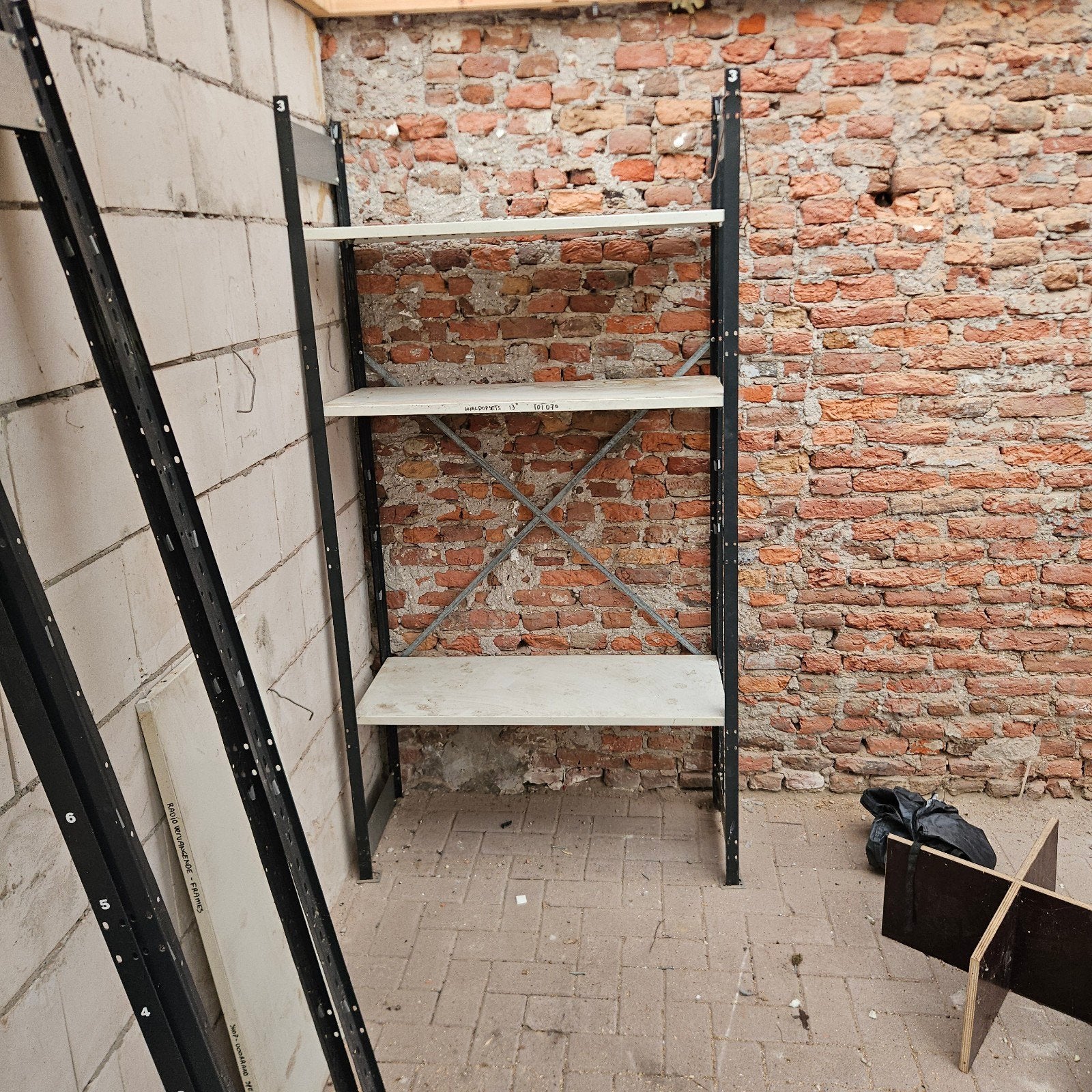 stalen legbord stelling magazijn stelling, Ophalen, Gebruikt