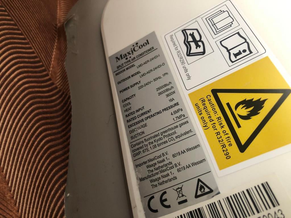 Maxicool Airco binnen en buiten unit (7,5 kw) - Goed werkend, Ophalen, Gebruikt, 3 snelheden of meer, Koelen en Ontvochtigen