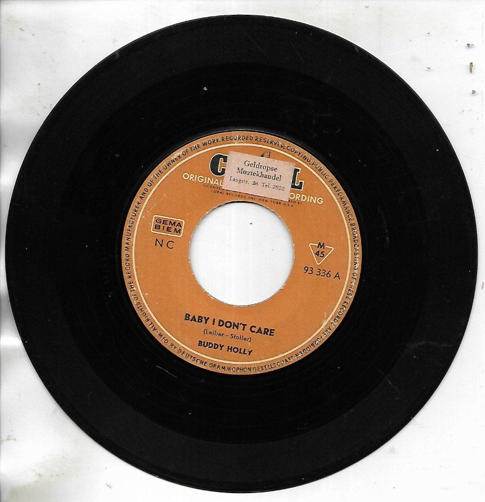 Buddy Holly - Baby I don`t care, Ophalen of Verzenden, Gebruikt, 7 inch, Pop