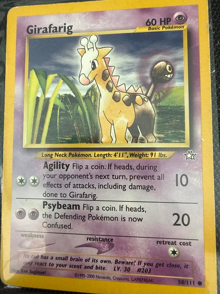 Pokémon kaart Girafarig 58/111, Ophalen of Verzenden, Gebruikt, Losse kaart