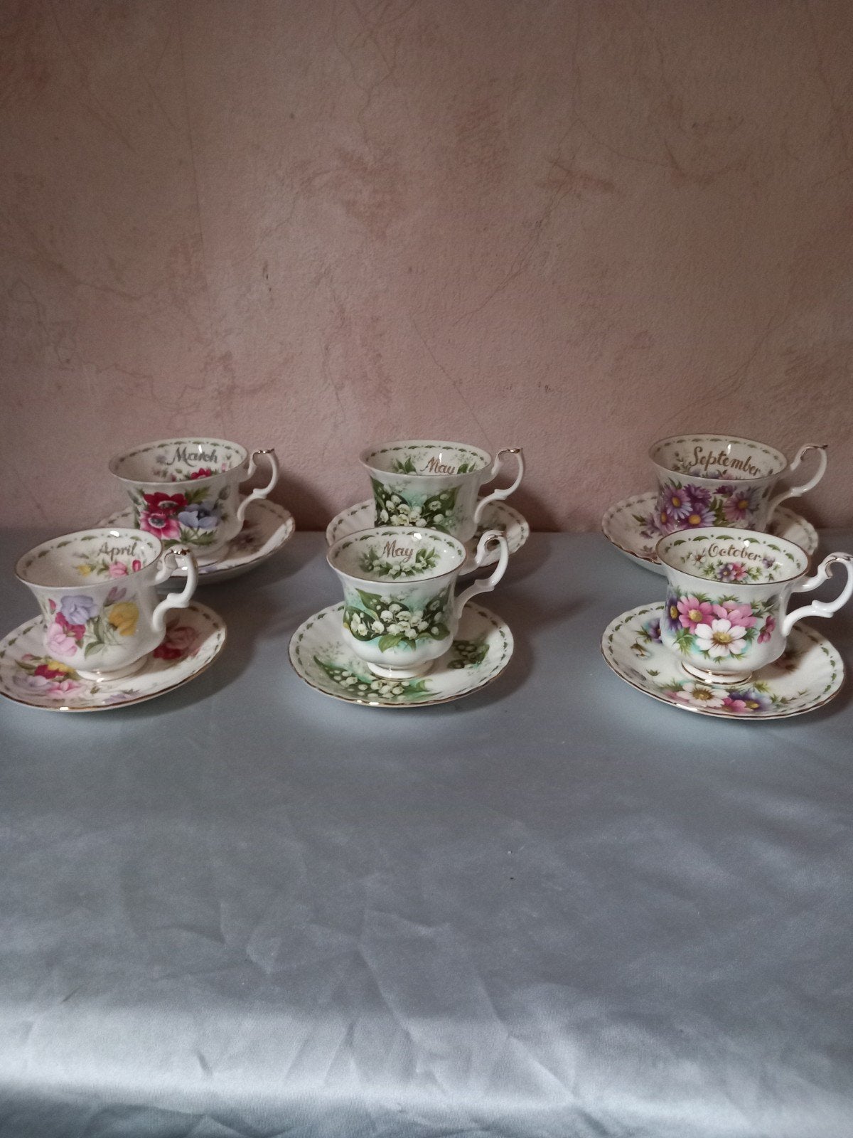 Royal Albert flower off the month kop en schotels, Ophalen of Verzenden