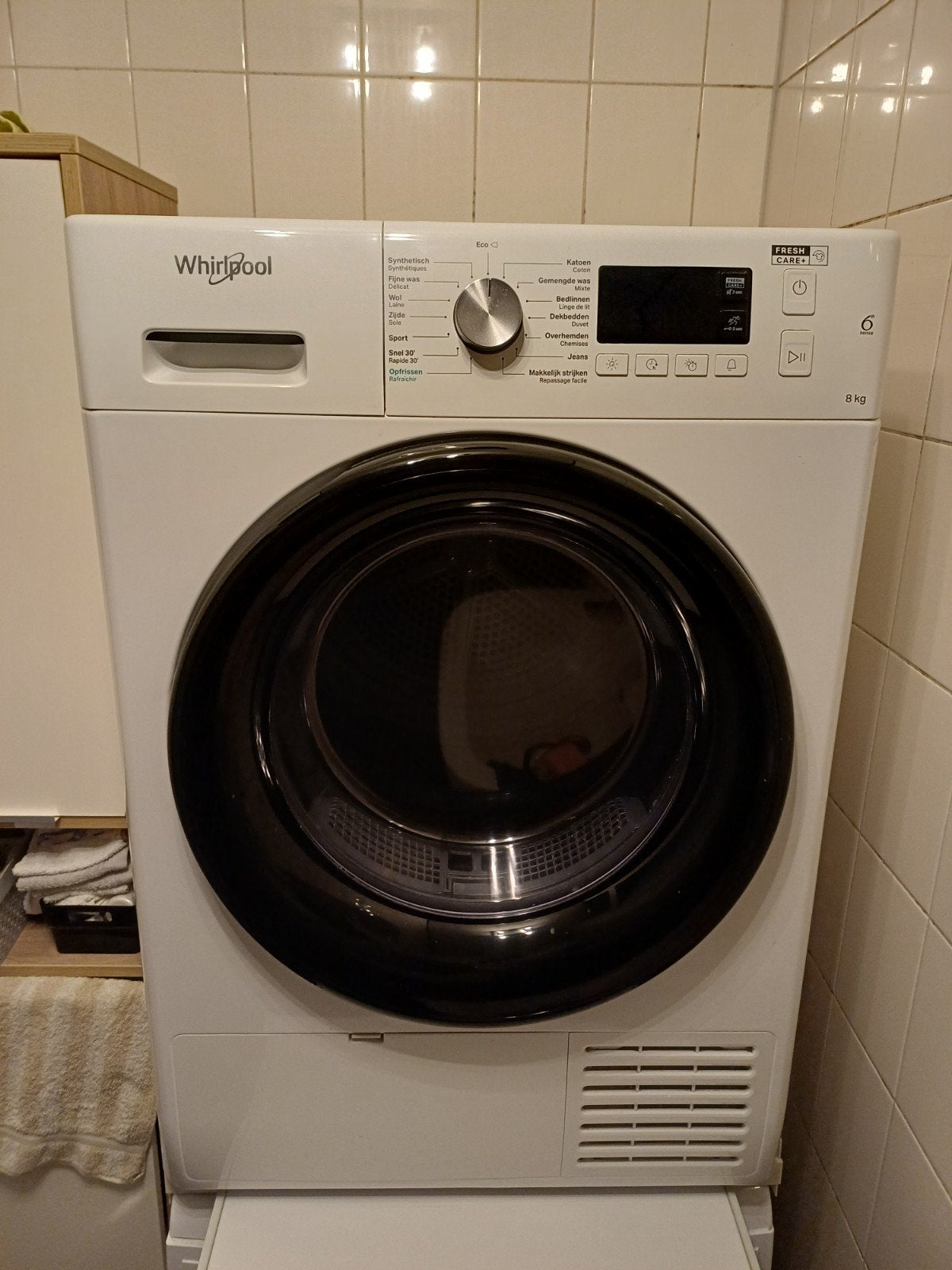 whirlpool wasdroger z.g.a.n., 6 tot 8 kg, Ophalen of Verzenden, Zo goed als nieuw, Voorlader