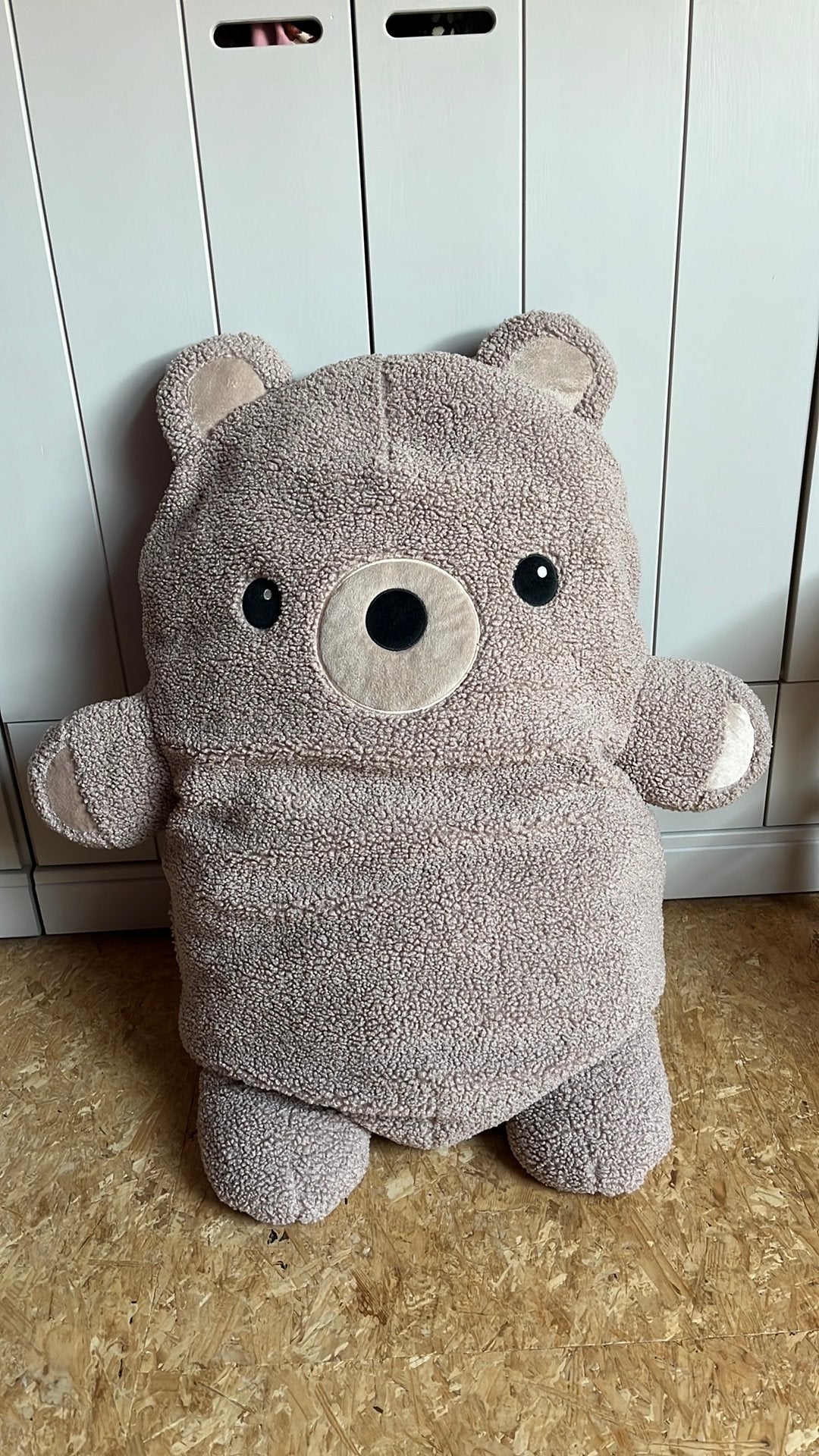 Grote teddy/boucle knuffelbeer (1 meter) Grejsimojs Ikea, Ophalen, Zo goed als nieuw, Beer
