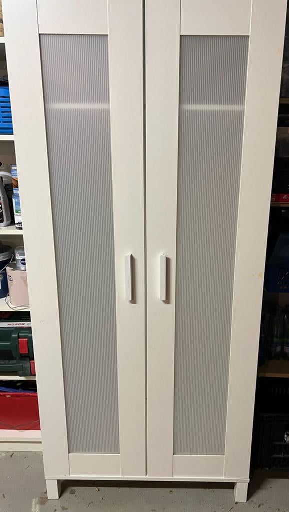 IKEA Aneboda Kledingkast - Wit met melkglas deuren, Ophalen, Gebruikt, 50 tot 100 cm, 150 tot 200 cm