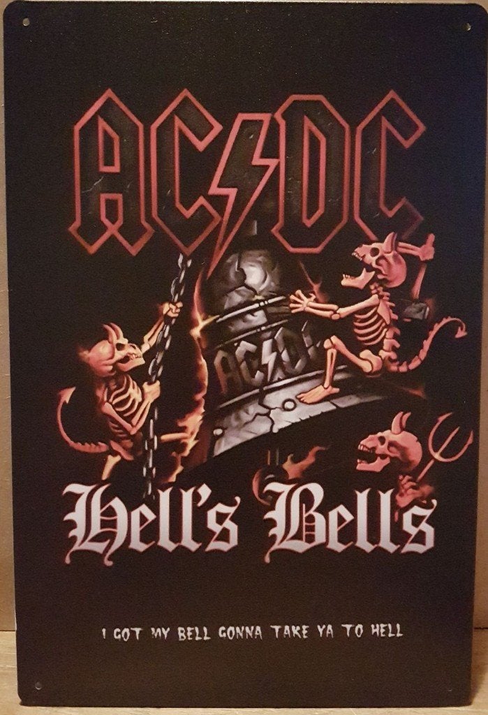 ACDC Hells Bells reclamebord van metaal wandbord decoratie