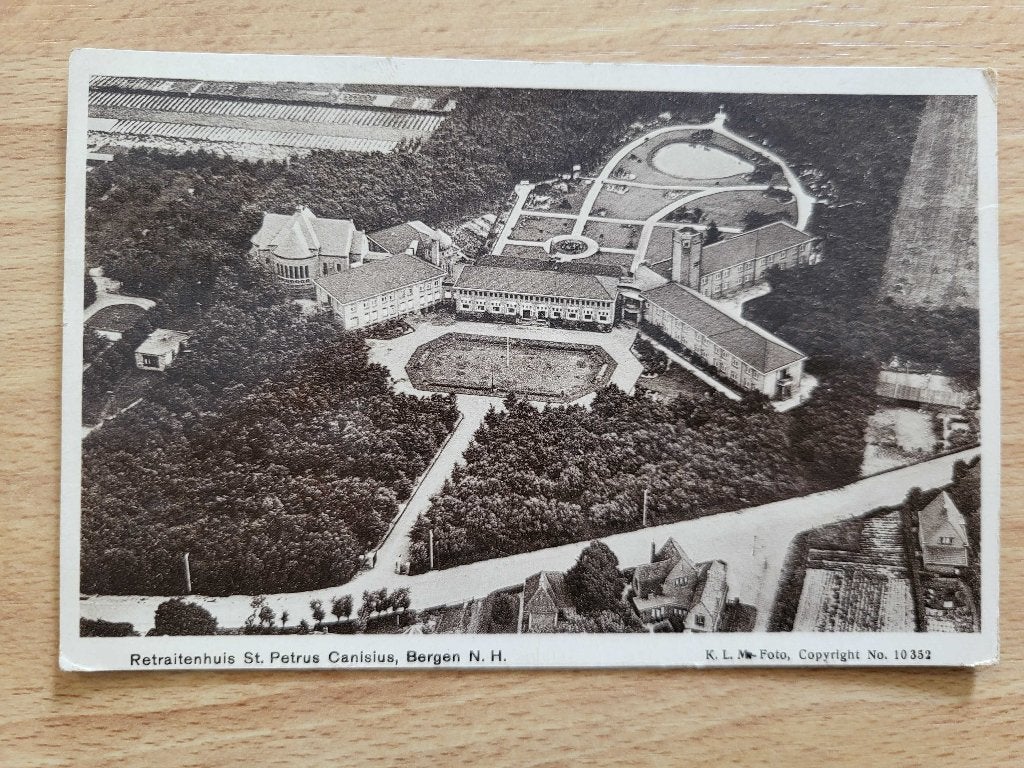 ansicht BERGEN Retraitehuis LUCHTFOTO KLM 1932, Ophalen of Verzenden, Voor 1920, Noord-Holland