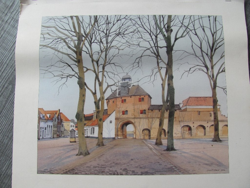 Gerrit Neven - stadsgezichten Holland 2004, Minder dan 50 cm, Oorspronkelijke maker, Ophalen of Verzenden, 5 – 50