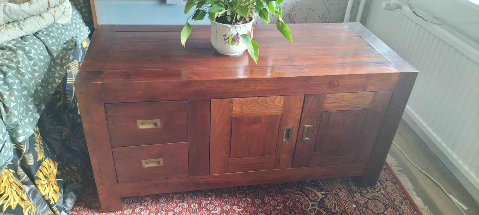 Houten dressoir met lades en deuren, Gebruikt, 100 tot 150 cm, Klassiek, Ophalen of Verzenden