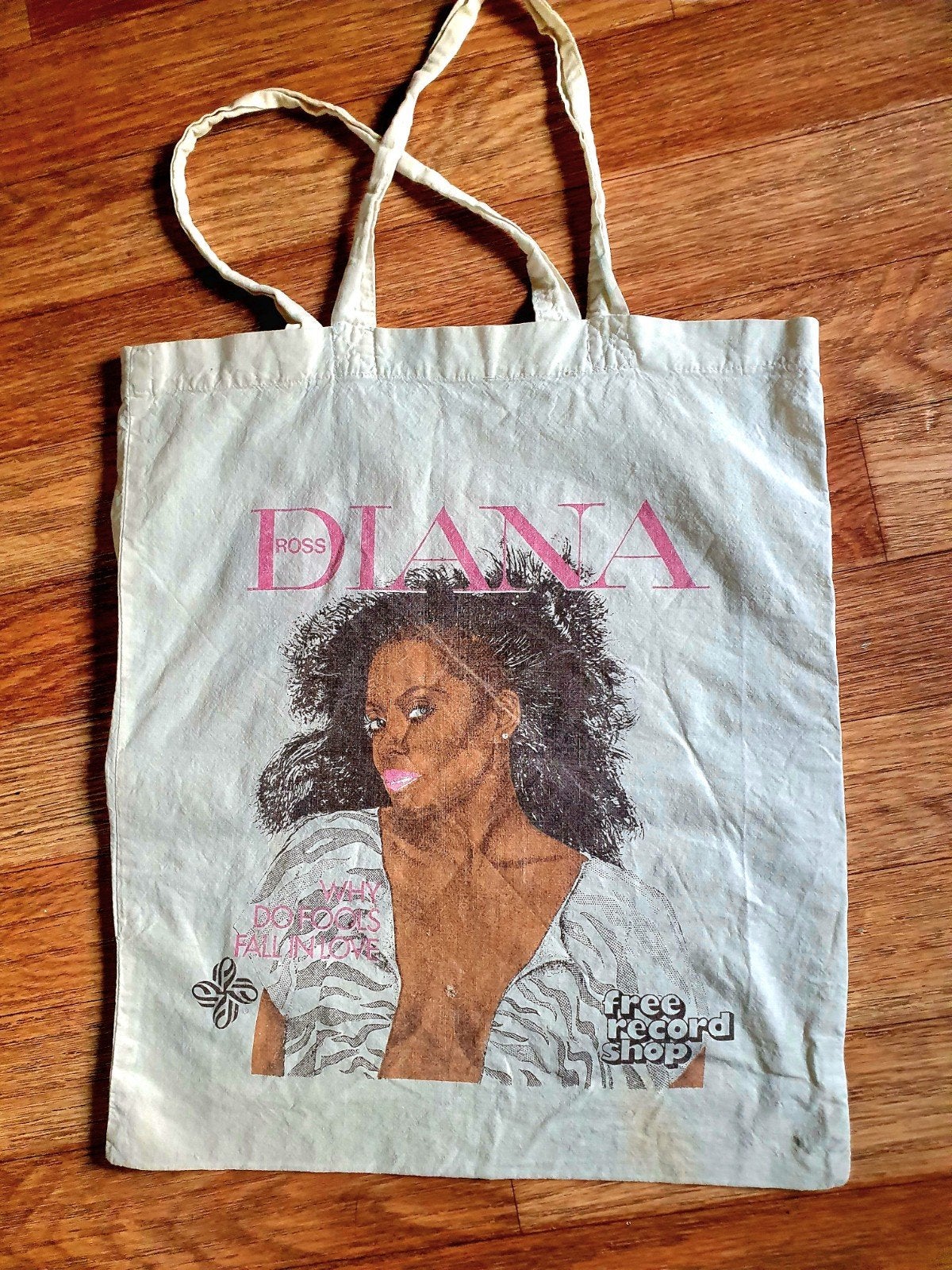 Vintage Diana Ross 'Free Record Shop' Tote Bag, Ophalen of Verzenden
