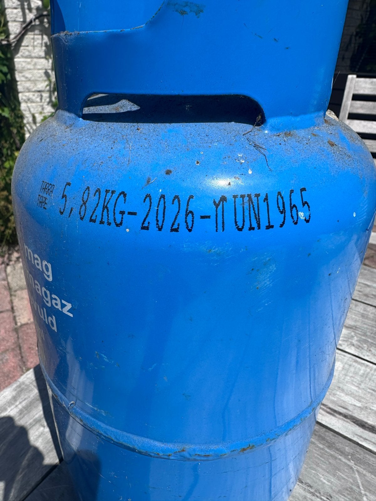 Primagaz EasyBlue gasfles 5 kg voor caravan, camper of BBQ, Ophalen, Gebruikt
