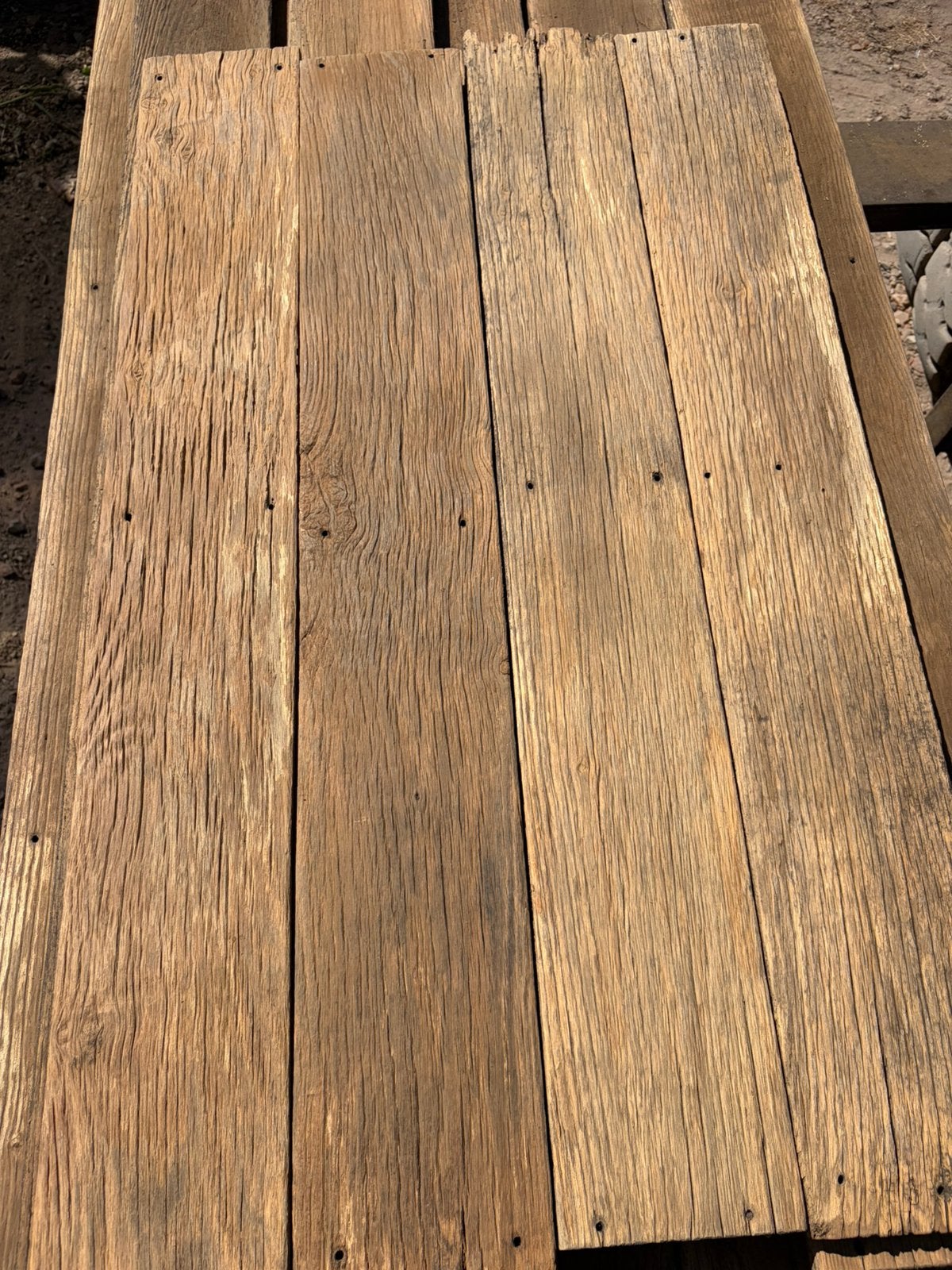 Partij Oude eiken planken geborsteld, Ophalen, Gebruikt, 250 cm of meer, Planken