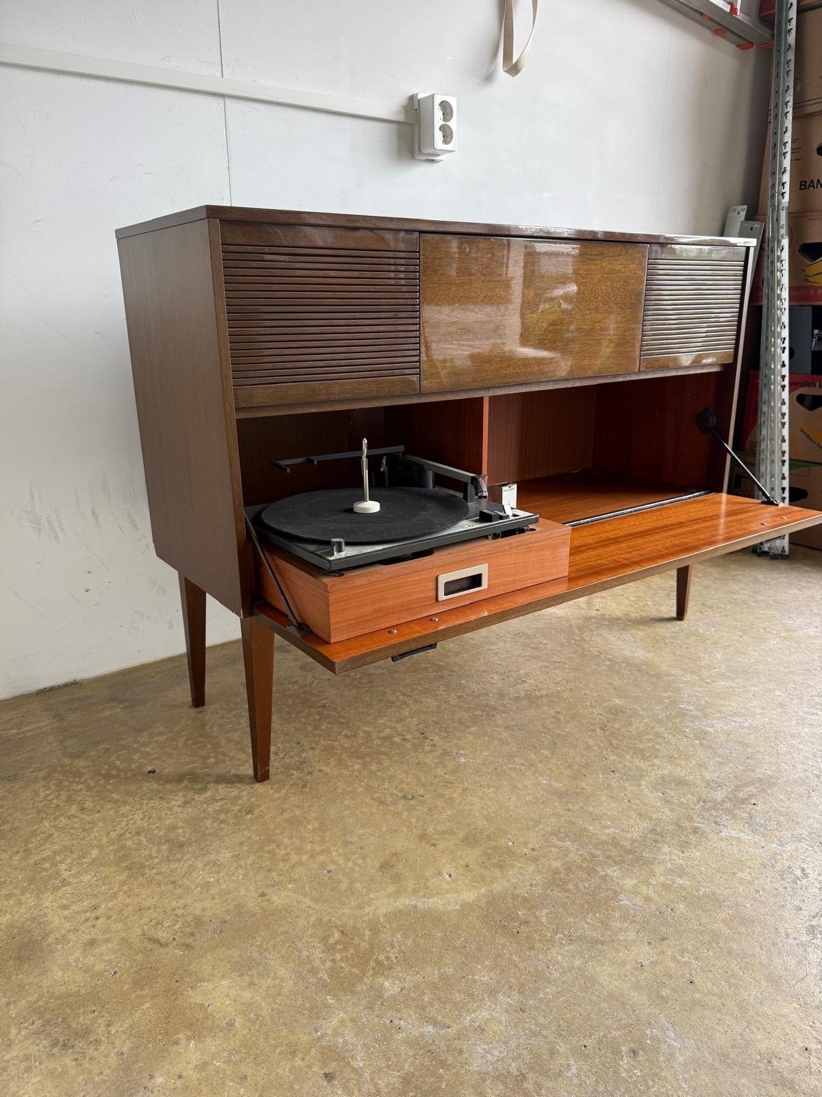 Vintage Philips Stereomeubel met Platenspeler en Radio, Audio, Tv en Foto, Platenspelers, Ophalen, Philips, Gebruikt, Automatisch