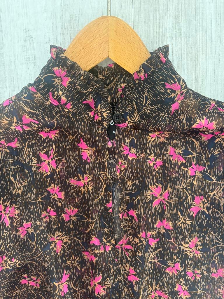 Shoeby Eksept jurk met bloemenprint m, Ophalen of Verzenden, Zo goed als nieuw, Zwart, Boven de knie