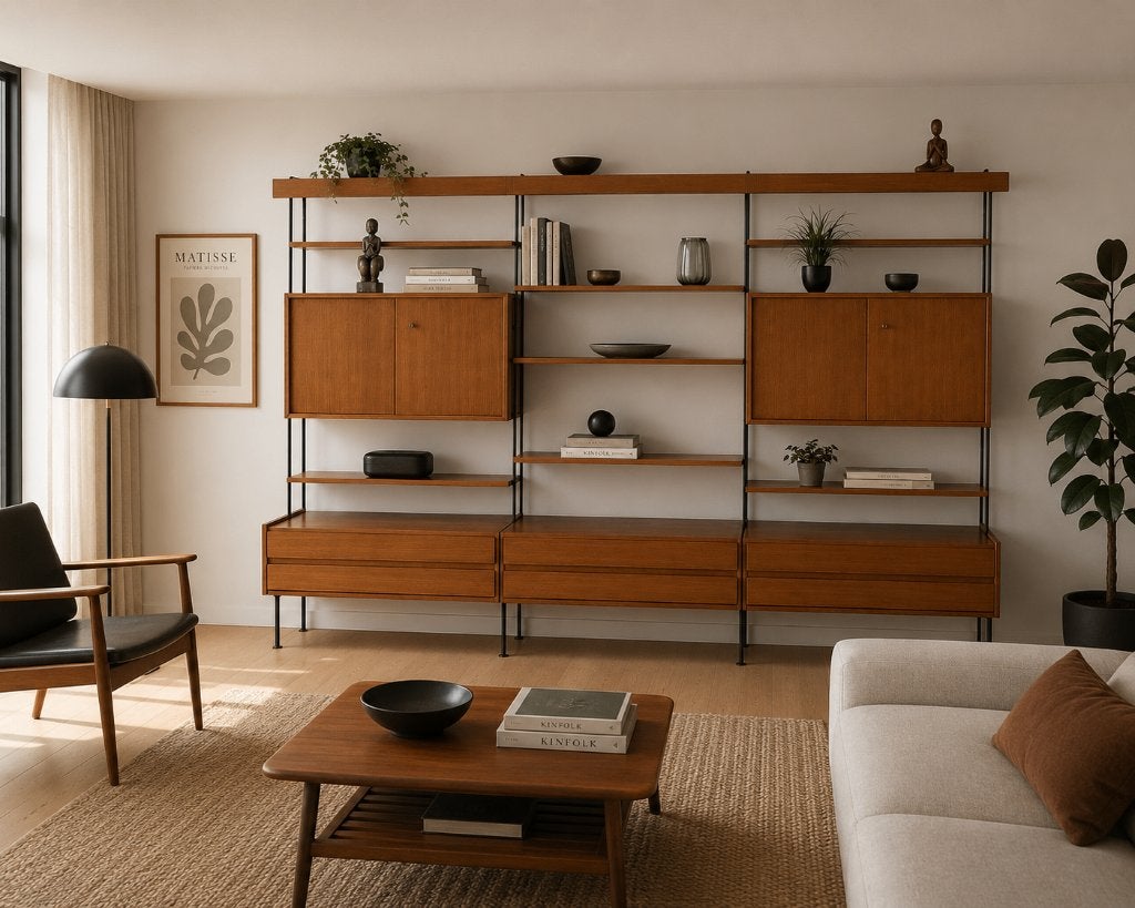Omnia Hilker Wallsystem Teak jaren 60 deens, 250 tot 300 cm, Gebruikt, 25 tot 50 cm, Verzenden
