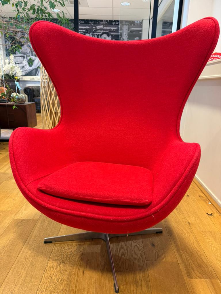 Iconische Rode Egg Chair - Arne Jacobsen Stijl, Ophalen, Gebruikt, Rood, Eén
