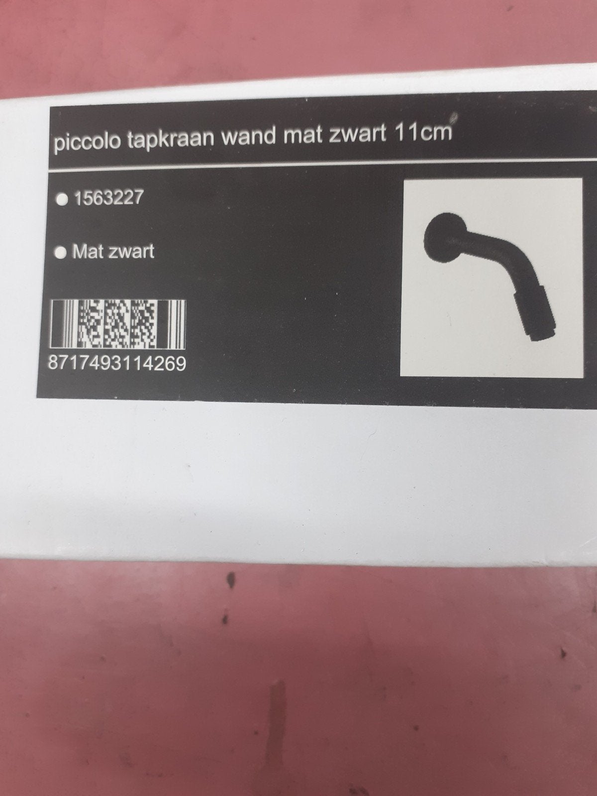 Piccolo wandkraan mat zwart 11cm, Ophalen of Verzenden