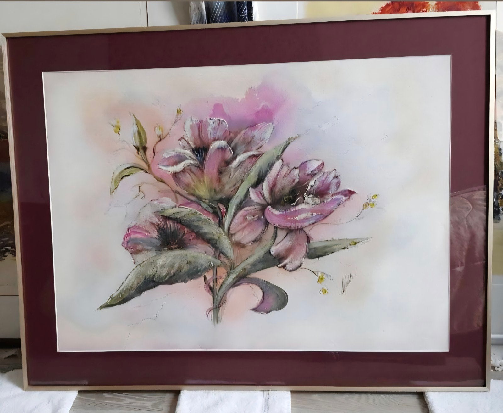 Schilderij met kleurige en sprekende bloemen - aquarel, Ophalen
