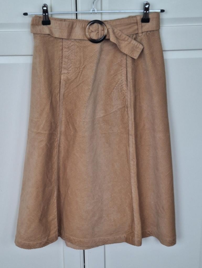 Geisha nieuwe camel kleurige corduroy midi rok, maat 36 S, Nieuw, Ophalen of Verzenden, Maat 36 (S), Onder de knie