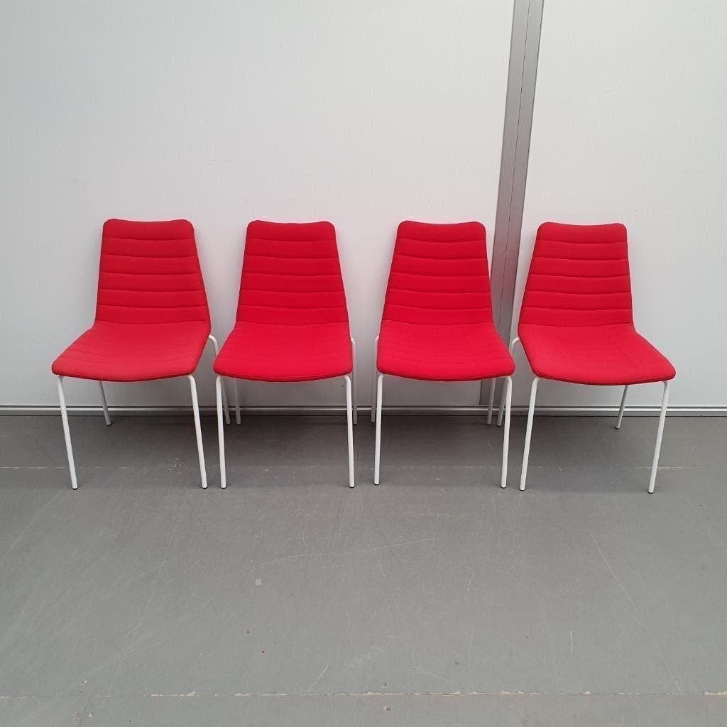 4x Midj italiaanse design vergaderstoelen - rode stof, Ophalen, Gebruikt, Vier, Stof