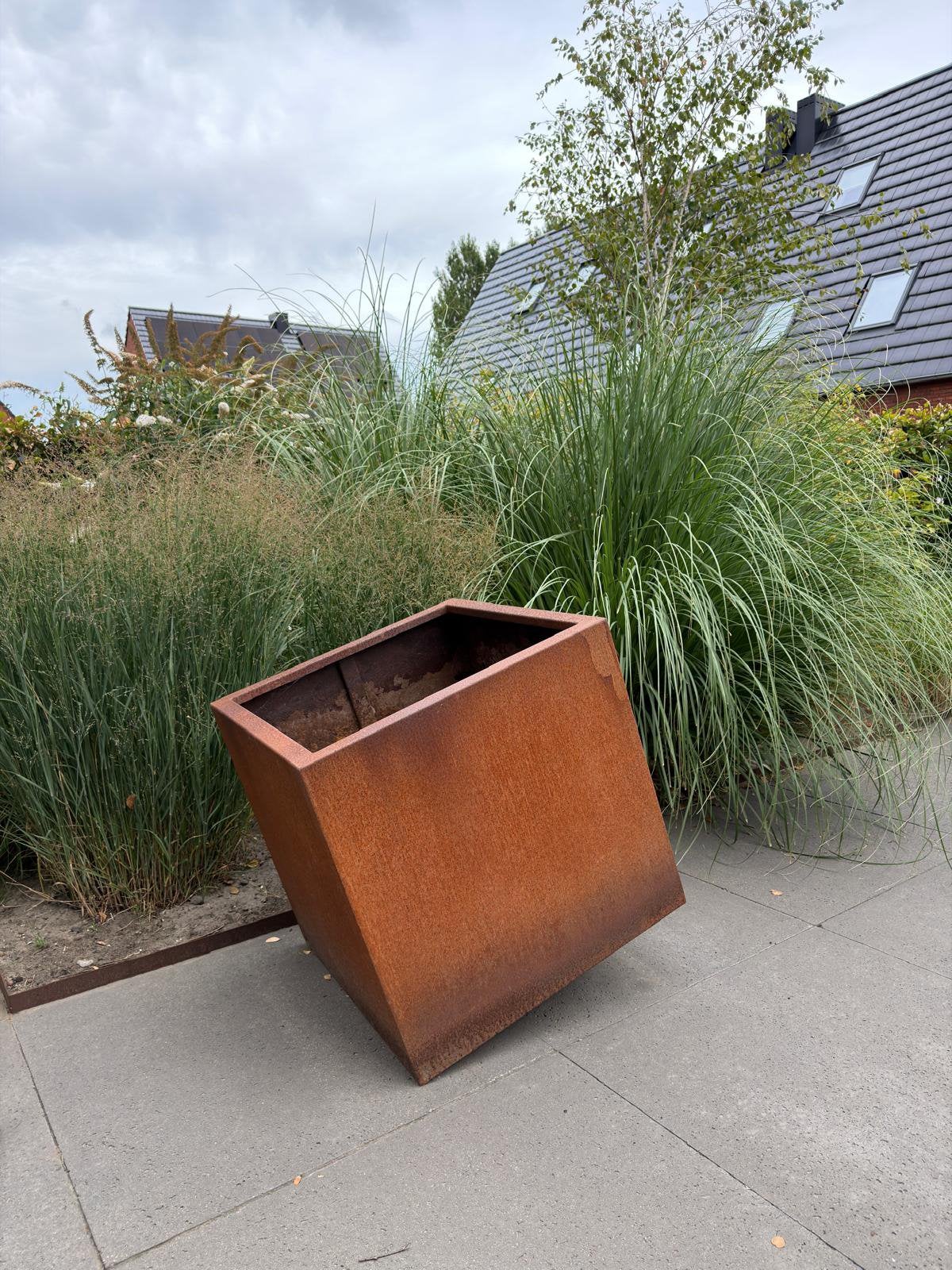 Cortenstaal plantenbak 80x80x80cm, Tuin en Terras, Bloembakken en Plantenbakken, Ophalen, Zo goed als nieuw, Metaal, 60 cm of meer