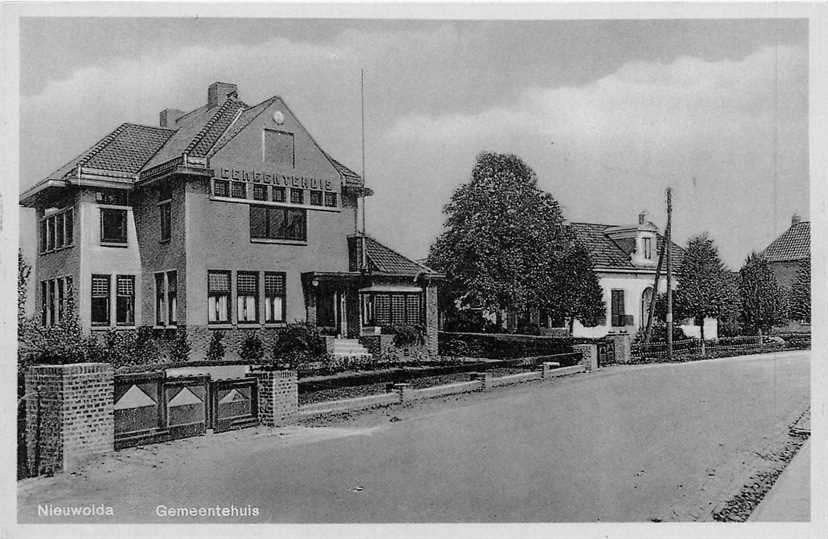 380-758-039 Nieuwolda Gemeentehuis, Verzamelen, Ansichtkaarten | Nederland, Verzenden, Voor 1920, Groningen