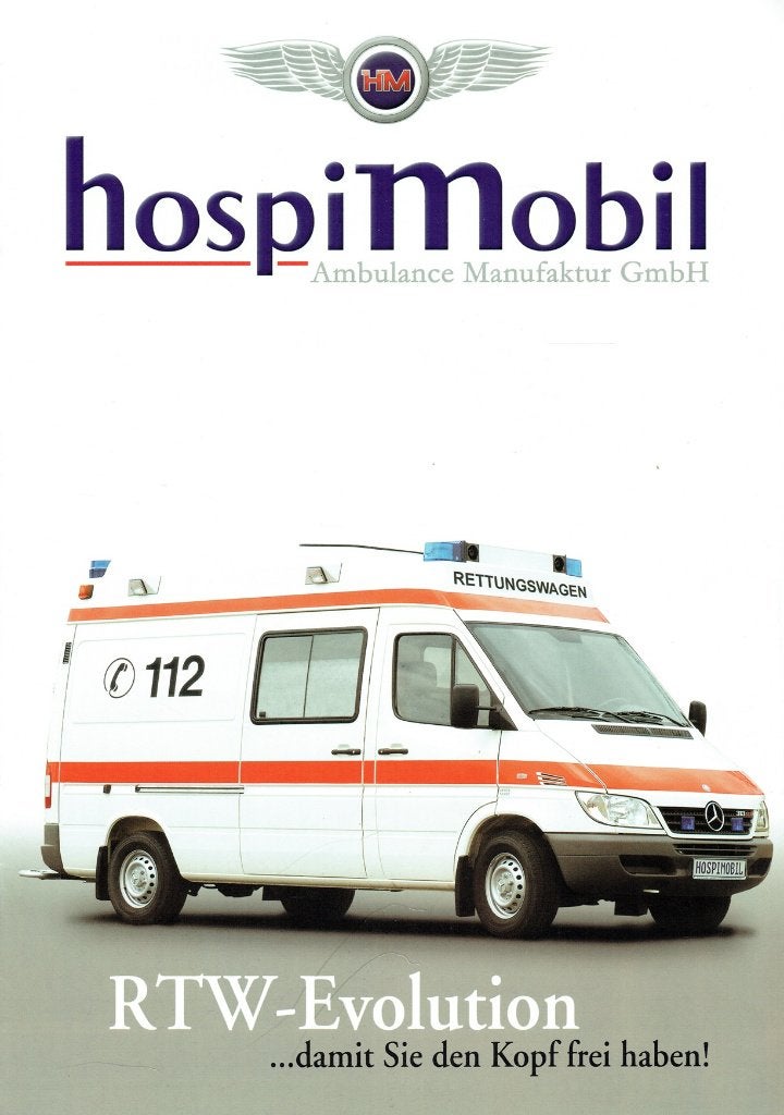 Folder HospiMobil Mercedes Sprinter RTW Evolution (ca.2002), Verzenden, Gelezen, Mercedes