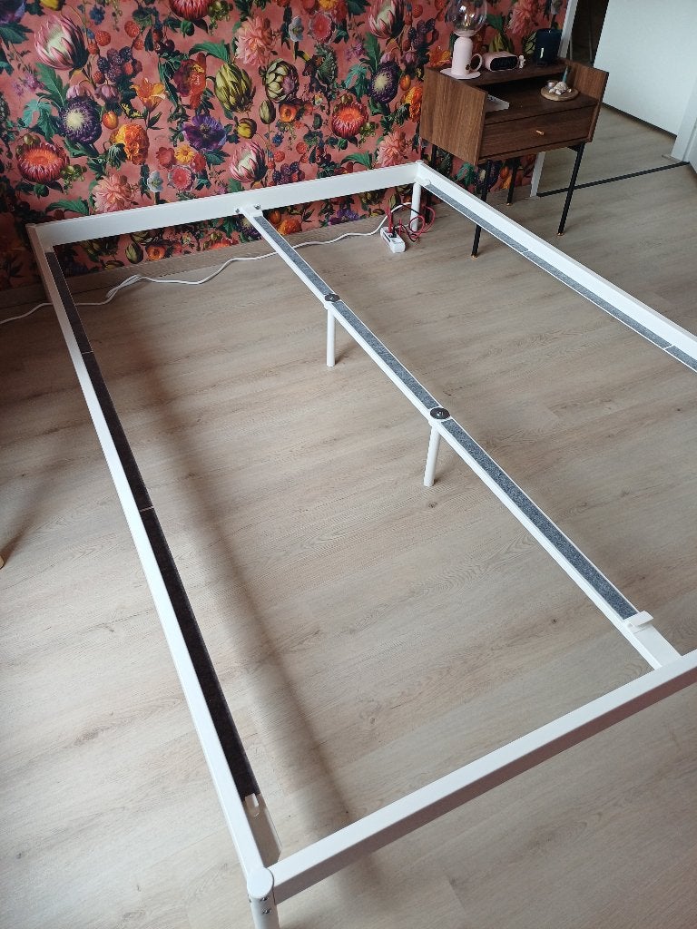 Bed ombouw, Ophalen, Wit, Tweepersoons, 140 cm