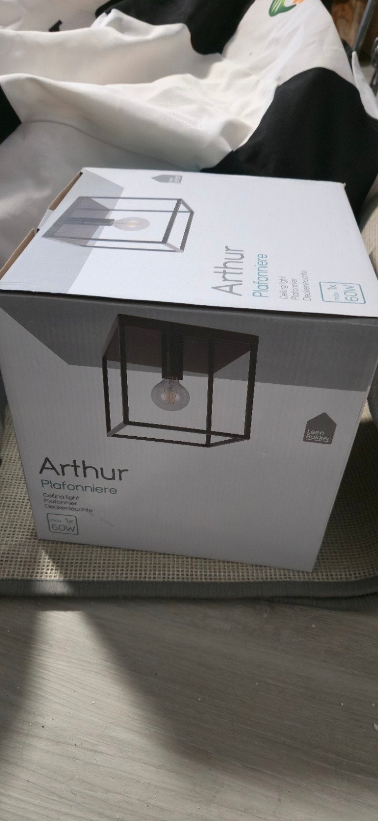plafonniere arthur vierkant, Ophalen, Zwart, Nieuw, Plafondlamp