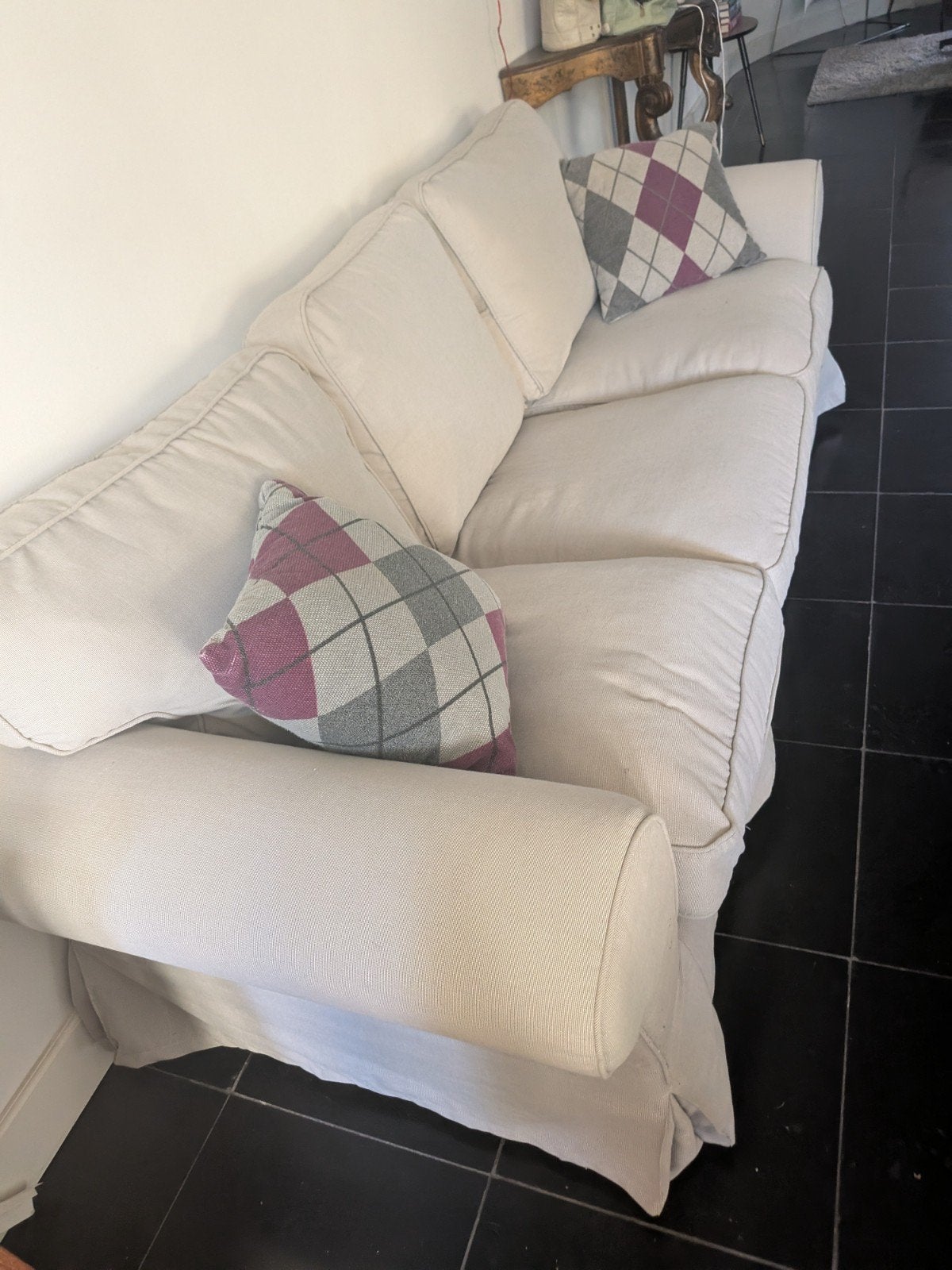 IKEA EKTORP  3-zits bank met stoffen bekleding, Huis en Inrichting, Banken | Bankstellen, Ophalen, Gebruikt, Driepersoons, 75 tot 100 cm