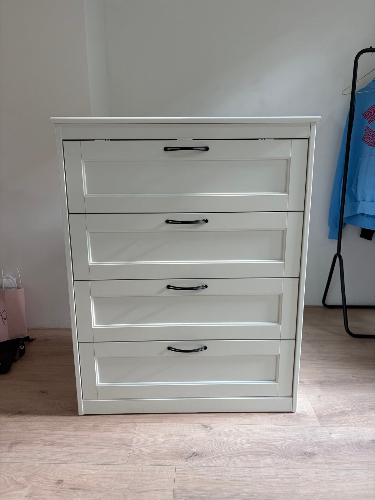 Witte ladekast van IKEA met 4 lades, Ophalen, Gebruikt, 100 tot 150 cm, 50 tot 100 cm