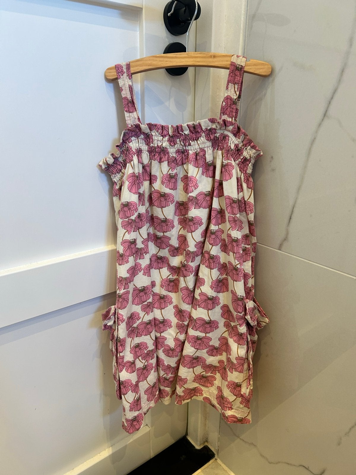 Zara jurk met klaprozenprint en zakken, maat 122, Ophalen of Verzenden, Zo goed als nieuw, Meisje, Jurk of Rok